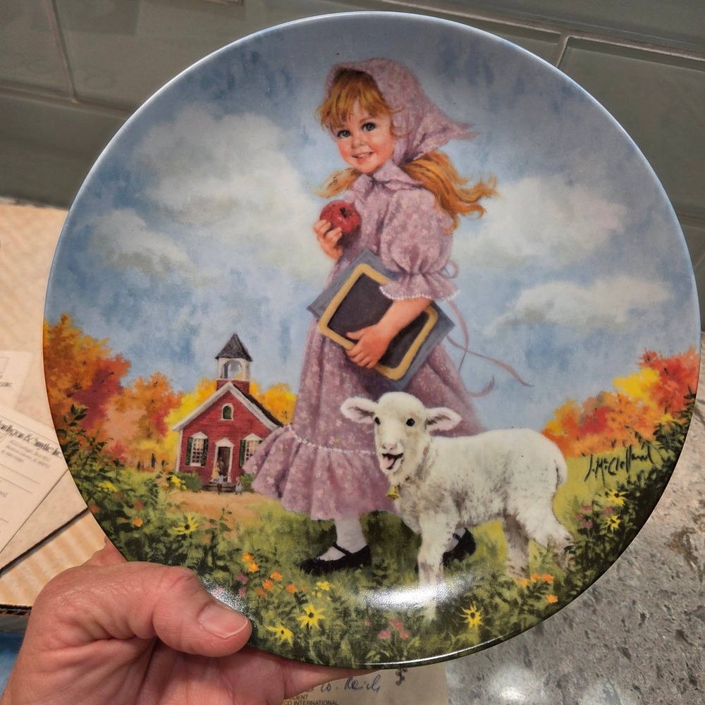 Reco John McClelland Mary Had a Little Lamb Collector Plate 1985 Vintage UNUSED‎